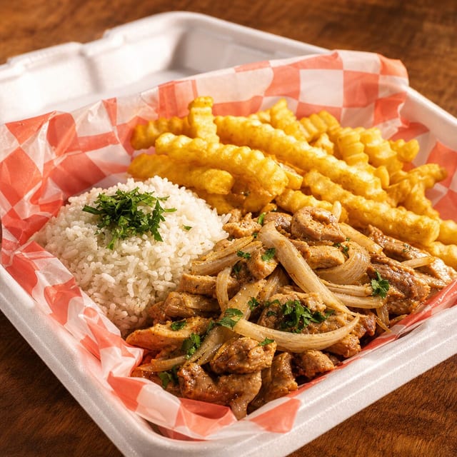 Shredded Chicken / Pollo Mechado Lunch Special.