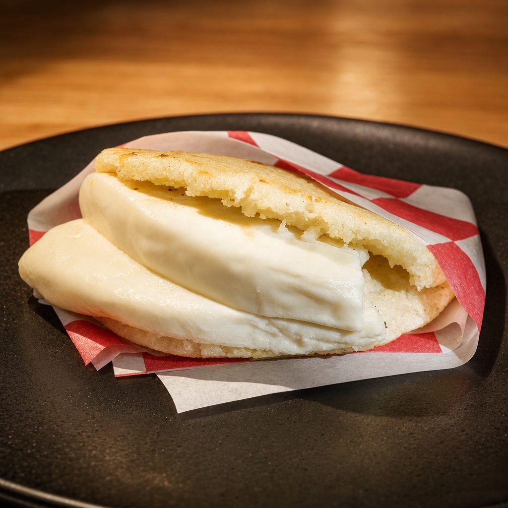 Handmade Venezuelan Cheese Arepa / Arepa de Queso de Mano.