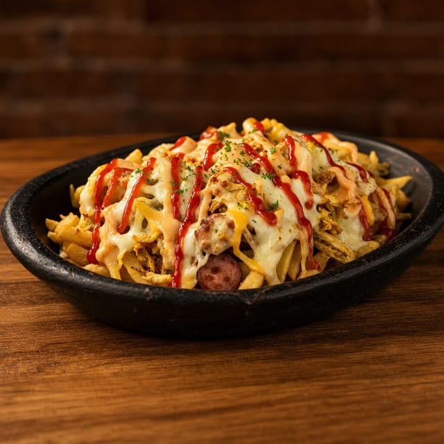 Loaded Fries Avila Style / Salchipapa Ávila.