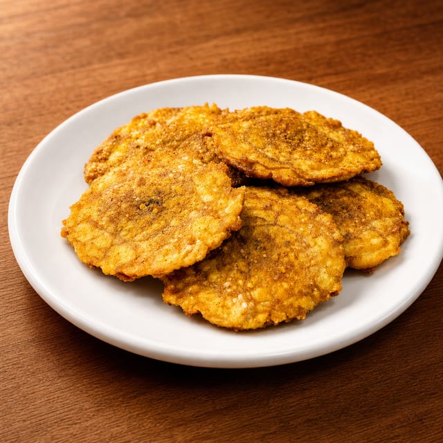 Fried Green Plantains / Tostones.