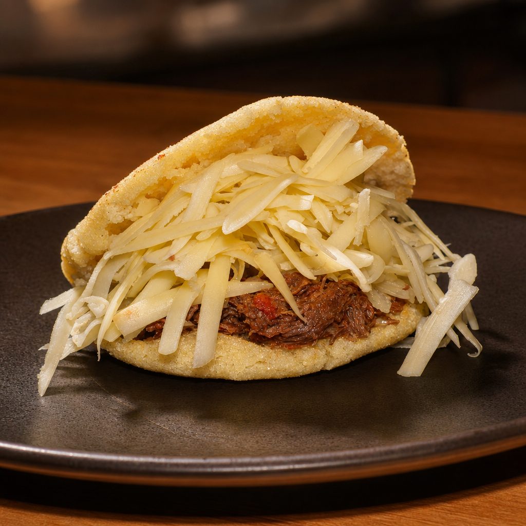 Beef & Cheese Arepa / Arepa Pelúa.