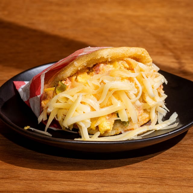 Scrambled Egg & Cheese Arepa / Arepa Perico.