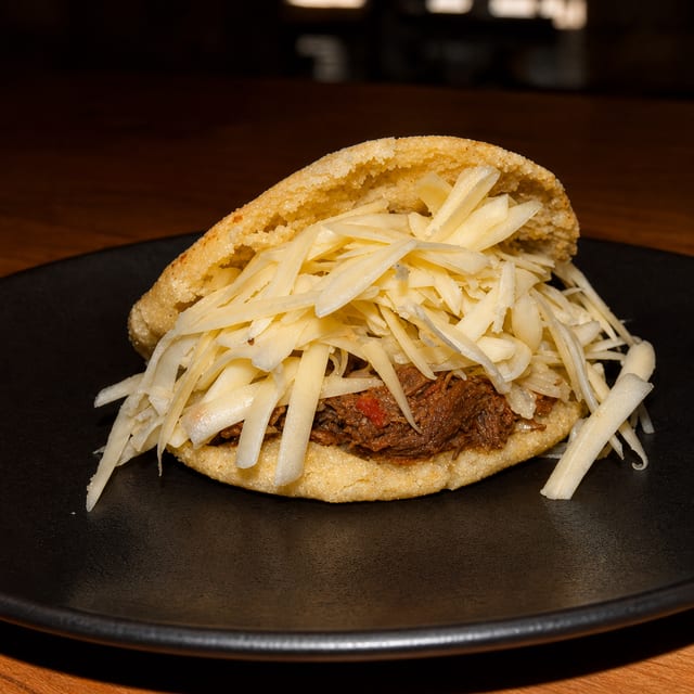 Beef & Cheese Arepa / Arepa Pelúa.