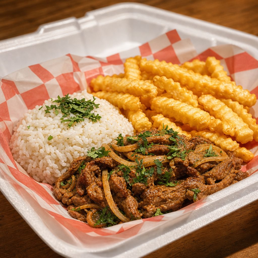 Shredded Pork Lunch Special / Especial de Pernil.