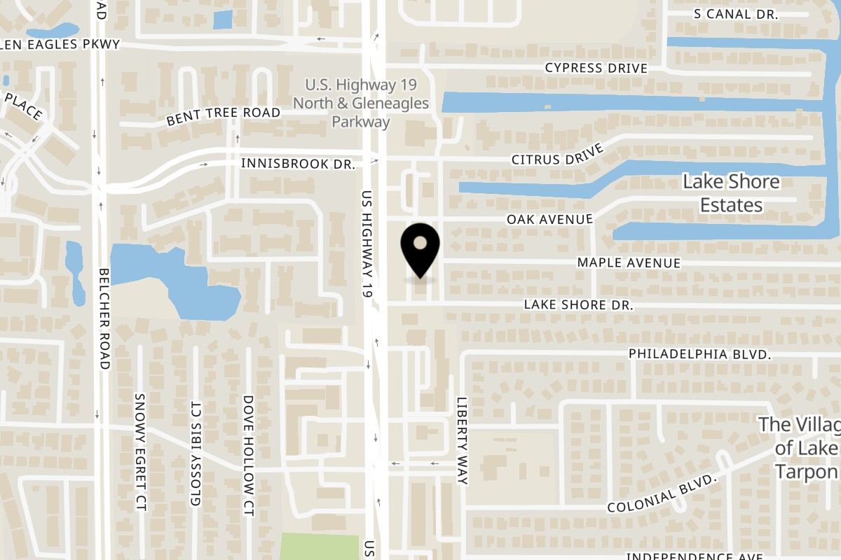 Map showing the location of Avila Restaurant on 36609 US Hwy 19 N in Palm Harbor